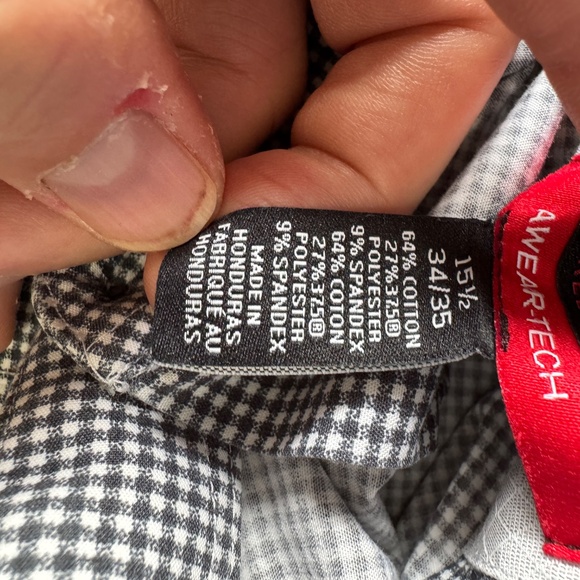 Awearness by Kenneth Cole Men's Geometric Mini Check Button Up Shirt Gray 15.5 - Picture 6 of 13